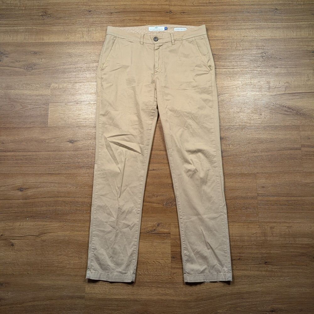 Peter Manning Lightweight Stretch Chino Pants Mens 32x30 Beige Slim Fit Casual